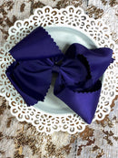 Oversize Scalloped Bows - Alligator Clip - 5.5"