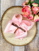 Oversize Scalloped Bows - Alligator Clip - 5.5"