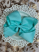 Oversize Scalloped Bows - Alligator Clip - 5.5"