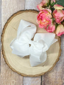 Oversize Scalloped Bows - Alligator Clip - 5.5"