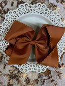 Oversize Scalloped Bows - Alligator Clip - 5.5"
