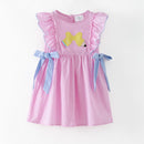 Pencil Bow Stripe Tie Dress | Girls School Outfit
