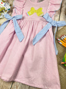 Pencil Bow Stripe Tie Dress | Girls School Outfit