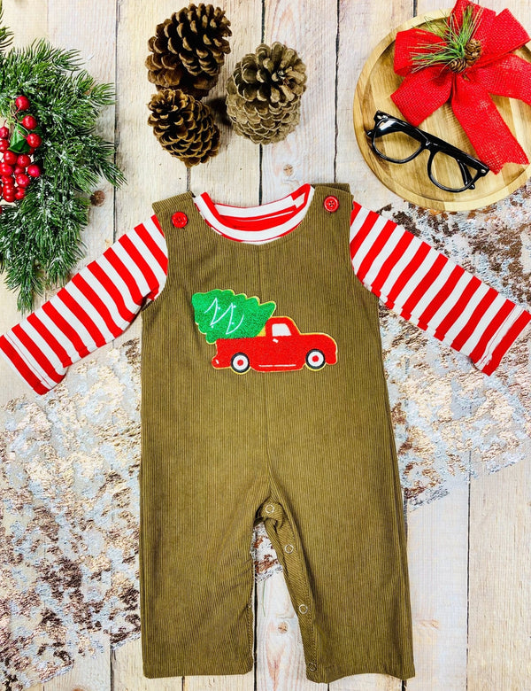 Picking up the Christmas Tree Infant Boys Onesie