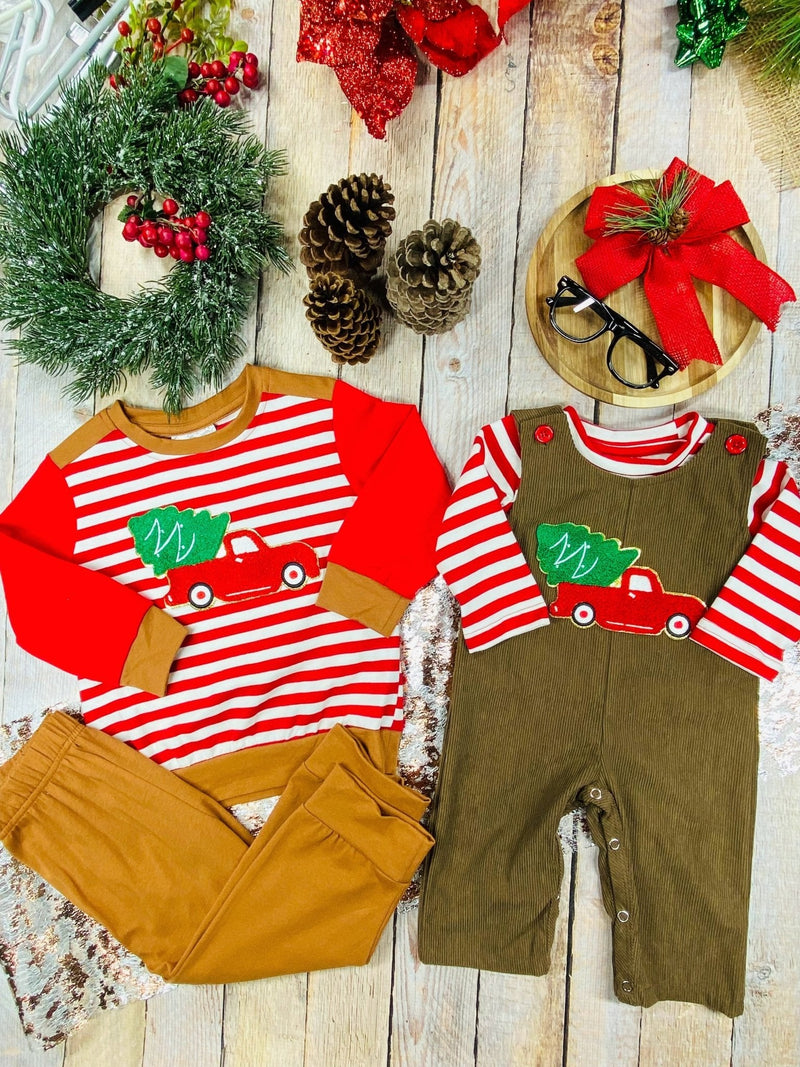 Picking up the Christmas Tree Infant Boys Onesie