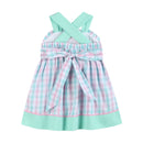 Pink and Aqua Seashell Smocked Sundress