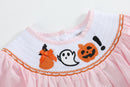 Pink and Orange Gingham Boo Smocked Dress and Bloomer Set