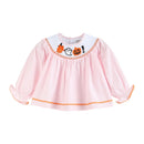Pink and Orange Gingham Boo Smocked Dress and Bloomer Set