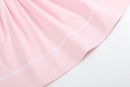 Pink and White Bows Smocked Bishop Dress