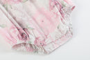 Pink and White Peony Bunny Smocked Flutter Romper