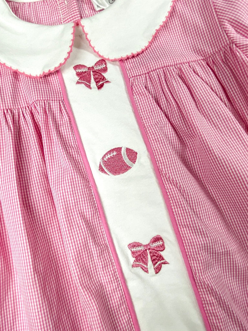 Pink Bows & Footballs Girls Dress