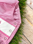 Pink Bows & Footballs Infant Romper