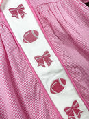 Pink Bows & Footballs Infant Romper