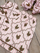 Pink Chicken Coop Pajama Set | Girls & Women Matching Farm Pajamas