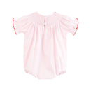 Pink Christmas Smocked Bubble Romper