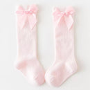 Pink Cotton/Poly Lace Knee High Socks with Bow