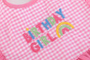 Pink Gingham 'Birthday Girl' Bib