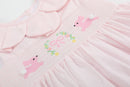 Pink Petal Collared Smocked Dress