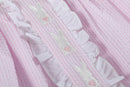 Pink Seersucker Bunny Ruffle Dress