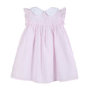 Pink Seersucker Bunny Ruffle Dress