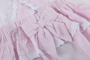 Pink Seersucker Bunny Ruffle Romper