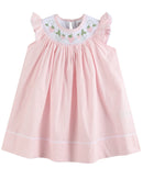 Pink Strawberry Vine Smocked Bishop Dress