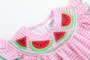 Pink Stripe Smocked Watermelon Dress