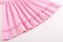 Pink Striped Flamingo Smocked Bishop Dress