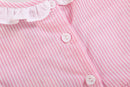 Pink Striped Lil Sister Smocked Bubble Romper