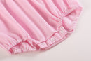 Pink Striped Lil Sister Smocked Bubble Romper