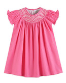 Pink & White Smocked Bishop Dress