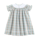 Pinkmas Plaid Christmas Smocked Bishop Dress