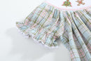 Pinkmas Plaid Christmas Smocked Bishop Dress