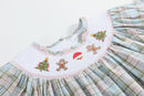 Pinkmas Plaid Christmas Smocked Bishop Dress