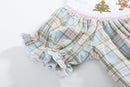 Pinkmas Plaid Christmas Smocked Bubble Romper