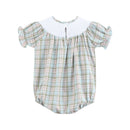Pinkmas Plaid Christmas Smocked Bubble Romper