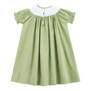 Pistachio Green Mallard Duck Smocked Bishop Dress