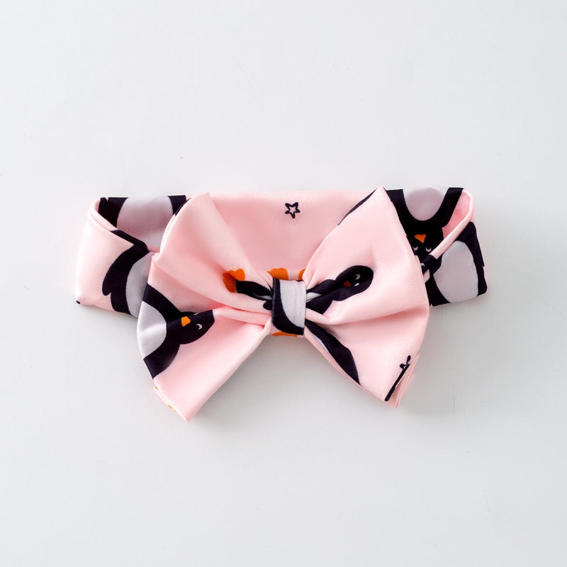 Polar Penguins Fabric Bow Headband