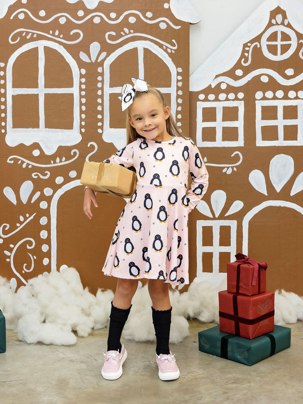 Polar Penguins Twirl Dress