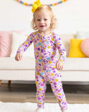 Smiley Rainbow Ruffled ‘Poppy’™ Convertible Romper –Bamboo Footie & Romper