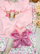 Pretty in Pink Cow Bell Bottom Set