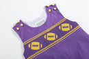 Purple and Gold Football Smocked Longalls