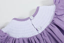 Purple Bunny Smocked Flutter Romper