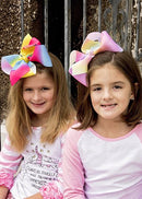 Rainbow Print Texas Size Hair Bows