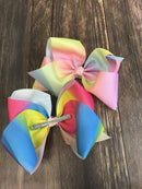 Rainbow Print Texas Size Hair Bows