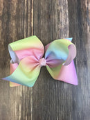 Rainbow Print Texas Size Hair Bows