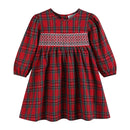 Red and Green Christmas Plaid Smocked Dress
