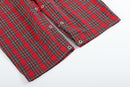 Red Christmas Plaid Santa Yoke Longalls