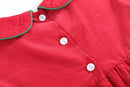 Red Corduroy Christmas Smocked Dress and Bloomers