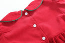 Red Corduroy Christmas Smocked Dress